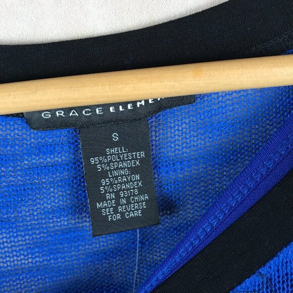 GRACE ELEMENTS Blue/Black Layered Look Knit Top NWT Small - Picture 6 of 6